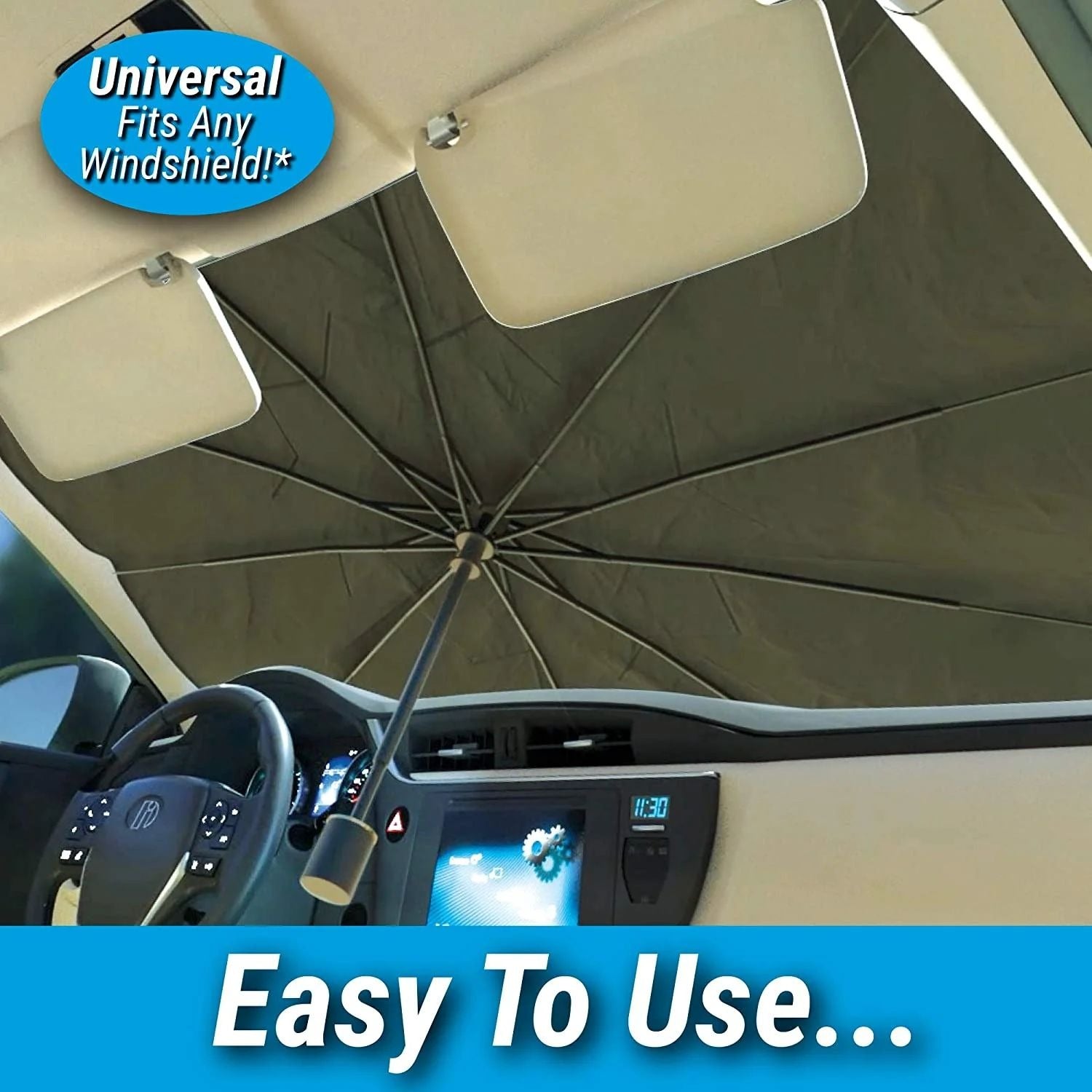 Pop-Up Car Windshield Sun Shade | Foldable Umbrella Style UV & Heat Protector