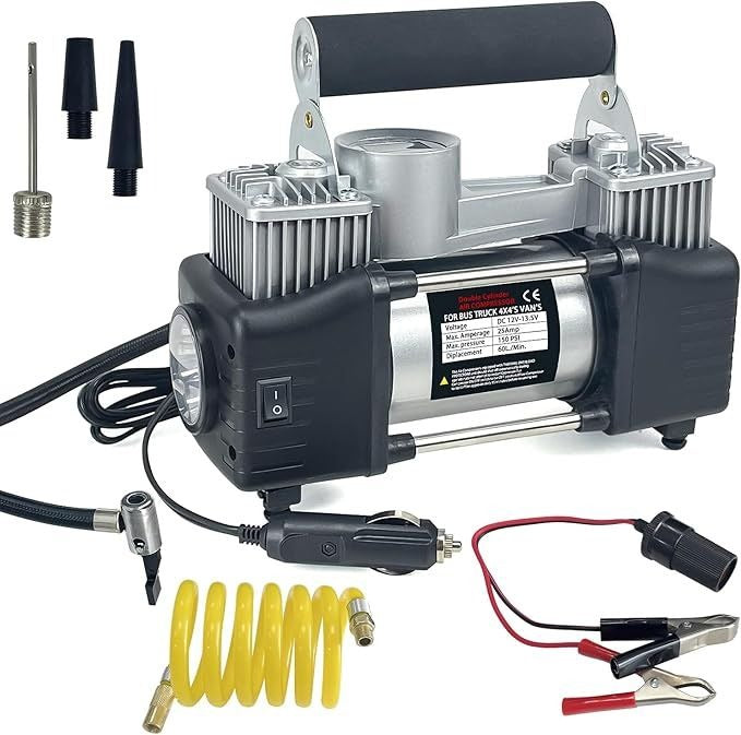 Car Air Pump | Portable Tyre Inflator with Emergency Light, Power Indicator & Tire Pressure Monitoring | 30A | UAE