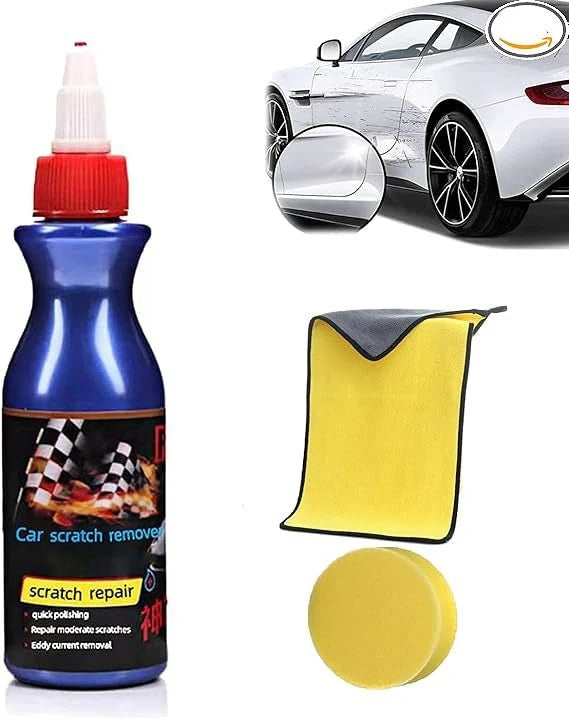 Car Scratch Remover Repair Kit | Polish, Applicator Sponge & Microfiber Cloth
