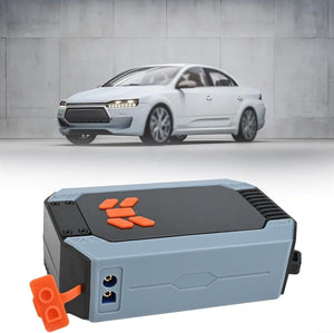 Portable Car Jump Starter with Air Pump 7200A Beside Car